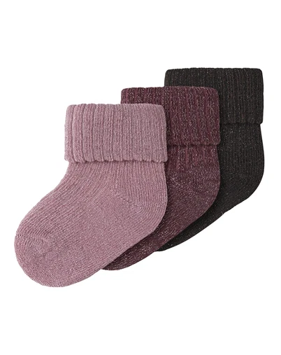 Name it - NBFNobba 3 Pack Glitter Strømper - Lilas